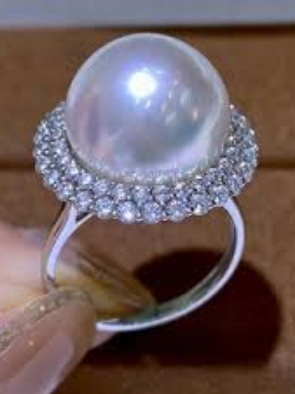 NWB Platinum Plated Sterling Silver Halo Ring